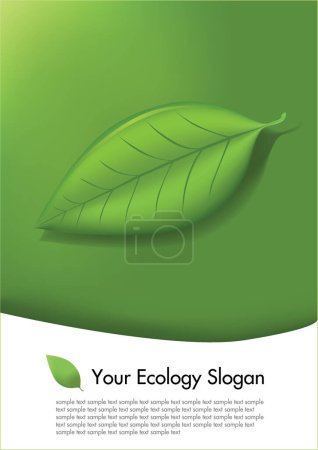 Illustration for Vector illustration of a background of a green leaf - Royalty Free Image
