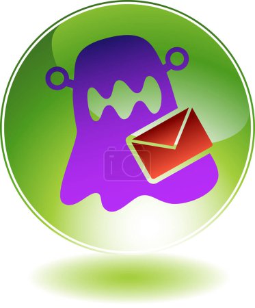 Illustration for Halloween ghost icon, cartoon style - Royalty Free Image
