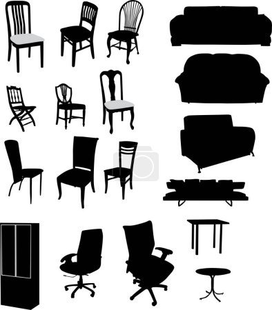 Ilustración de Conjunto de muebles vector ilustración - Imagen libre de derechos