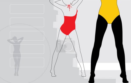 Illustration for Woman and underwear, vector illustration - Royalty Free Image