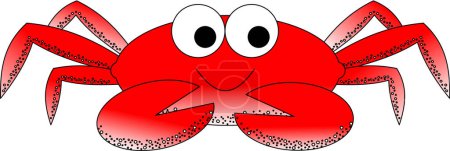 Téléchargez les illustrations : Dessin animé crabe rouge, vecteur icône - en licence libre de droit