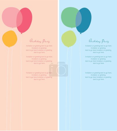 Illustration for Vector set of balloons banners on white background. birthday greeting card. - Royalty Free Image