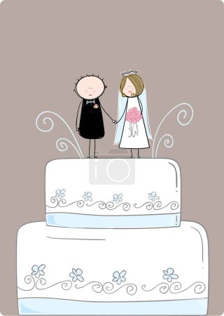 Illustration for Bride and groom in the wedding - Royalty Free Image
