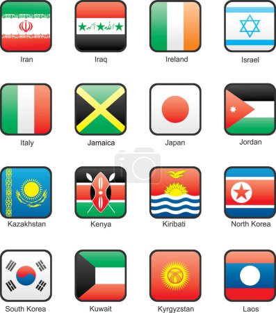 Ilustración de Los iconos de las banderas nacionales - Imagen libre de derechos