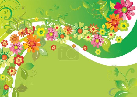 Ilustración de Fondo de primavera con flores - Imagen libre de derechos