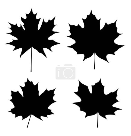 Ilustración de Conjunto de iconos de hojas de arce, vector ilustración diseño simple - Imagen libre de derechos