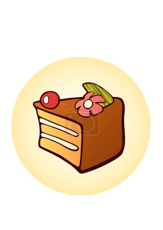 Illustration for Cake icon in cartoon style isolated on white background - Royalty Free Image