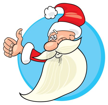 Illustration for Santa claus with thumbs up on a white background - Royalty Free Image