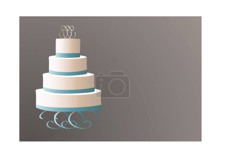 Téléchargez les illustrations : Gâteau avec des bougies, illustration vectorielle design simple - en licence libre de droit