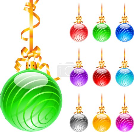 Téléchargez les illustrations : Illustration vectorielle des décorations de Noël - en licence libre de droit