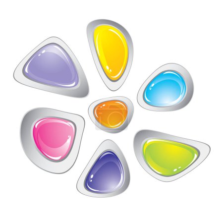 Téléchargez les illustrations : Illustration vectorielle de gemmes colorées - en licence libre de droit
