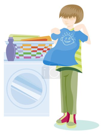 Illustration for Woman doing laundry, vector illustration design - Royalty Free Image