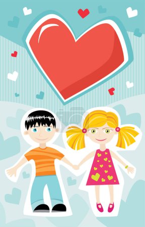 Téléchargez les illustrations : Joyeuse carte Saint Valentin - en licence libre de droit