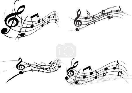 Ilustración de Conjunto de notas musicales - Imagen libre de derechos