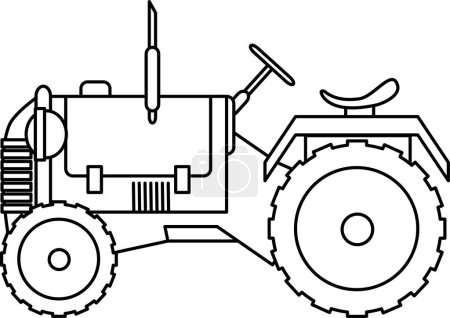 Téléchargez les illustrations : Illustration vectorielle de tracteur de dessin animé - en licence libre de droit