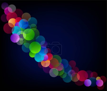 Ilustración de Vector abstracto arco iris fondo. colores del arco iris con círculos. - Imagen libre de derechos