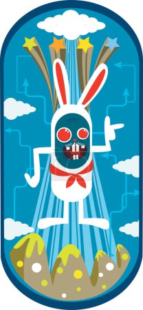 Illustration for Cartoon rabbit vector illustration - Royalty Free Image