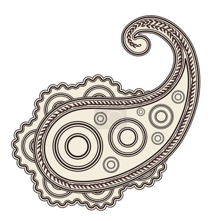 Illustration for Vector illustration of a tattoo on a white background of ethnic ornament. - Royalty Free Image