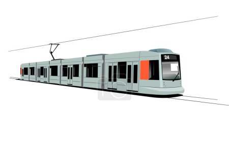 Ilustración de Vector tranvía realista. aislado sobre fondo blanco - Imagen libre de derechos