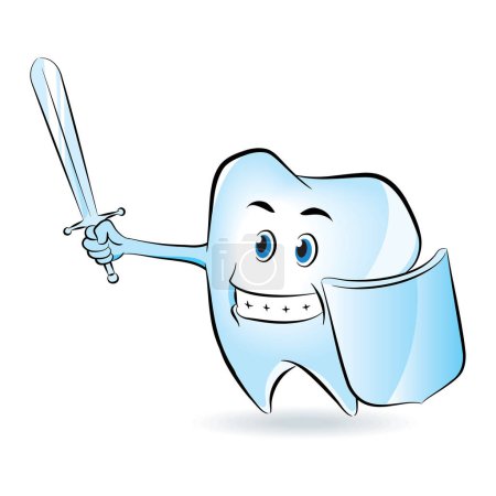 Illustration for Tooth character cartoon design. vector illustration - Royalty Free Image