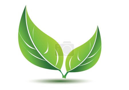 Ilustración de Hojas logo plantilla vector diseño - Imagen libre de derechos