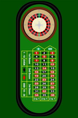 Illustration for Roulette and chips with roulette - Royalty Free Image