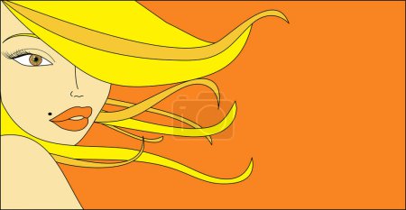 Téléchargez les illustrations : Illustration vectorielle d'une jeune femme blonde - en licence libre de droit