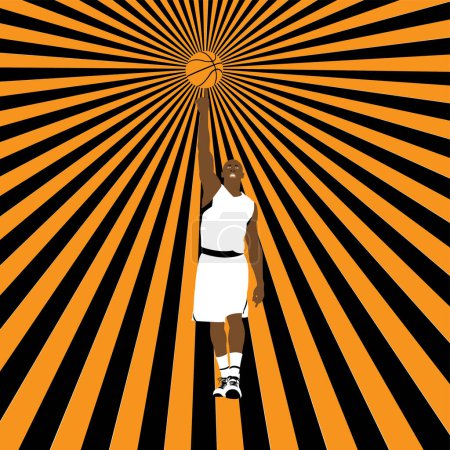 Illustration for Basketball player vector illustration - Royalty Free Image