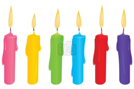 Illustration for Colorful birthday candles isolated on white background. - Royalty Free Image