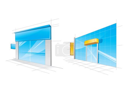 Ilustración de Ilustración vectorial de un fondo blanco con una ventana - Imagen libre de derechos