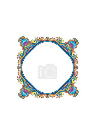 Illustration for Colorful floral mandala on white background - Royalty Free Image