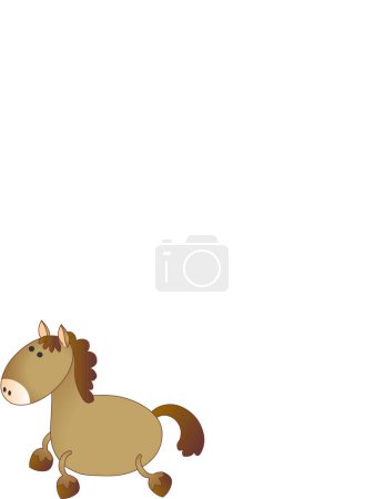 Téléchargez les illustrations : Icône de dessin animé cheval, illustration vectorielle - en licence libre de droit