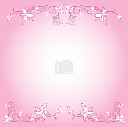 Illustration for Floral background with pink floral design - Royalty Free Image