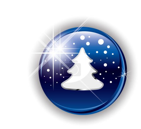 Ilustración de Bola de Navidad con copos de nieve - Imagen libre de derechos