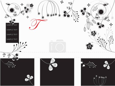 Téléchargez les illustrations : Illustration vectorielle des éléments floraux pour votre design - en licence libre de droit
