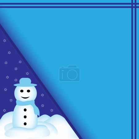 Illustration for Vector christmas greeting with snowman. - Royalty Free Image