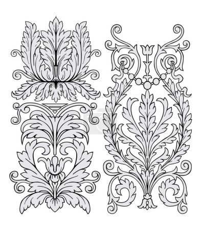 Illustration for Baroque style vector set. - Royalty Free Image