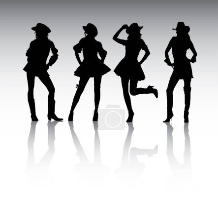 Illustration for Vector silhouette of people on a white background. - Royalty Free Image