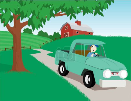 Ilustración de Hombre conducción coche vector ilustración - Imagen libre de derechos