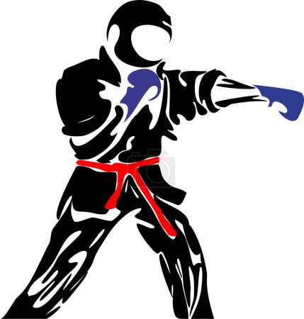 Téléchargez les illustrations : Combattant vecteur des arts martiaux - en licence libre de droit