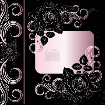 Illustration for Vector floral background with flowers and frame - Royalty Free Image