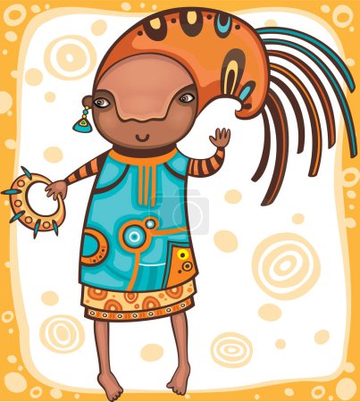 Téléchargez les illustrations : Illustration vectorielle fille afro-américaine. - en licence libre de droit