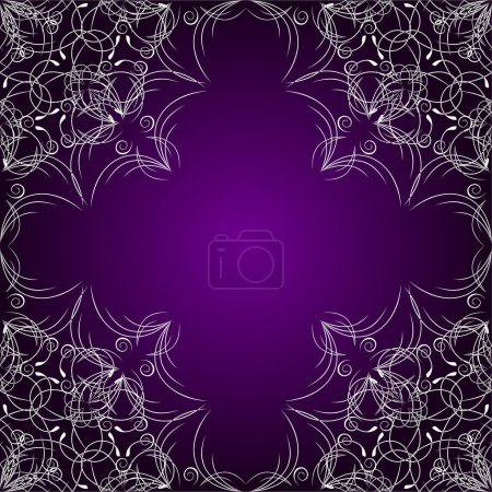 Téléchargez les illustrations : Motif floral sans couture vectoriel sur un fond violet - en licence libre de droit