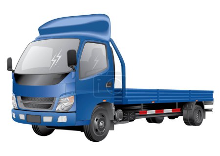Illustration for Blue commercial delivery truck - Royalty Free Image