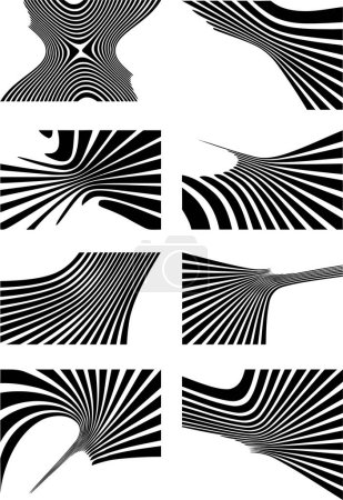 Illustration for Set of abstract backgrounds with black lines - Royalty Free Image