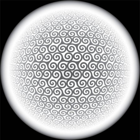 Téléchargez les illustrations : Sphère abstraite noire vectorielle avec tourbillons - en licence libre de droit