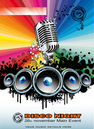 Illustration for Disco party poster design. vector - Royalty Free Image
