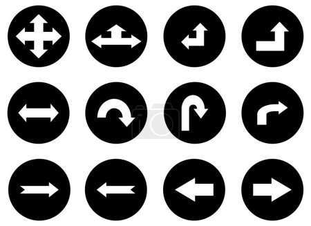 Illustration for Set of simple web icons. such as left direction, direction right, right, right, arrow, down, turn right, left - Royalty Free Image