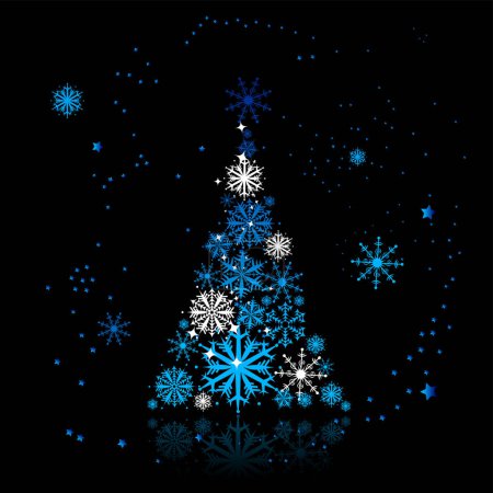 Illustration for A christmas tree with snowflakes - Royalty Free Image
