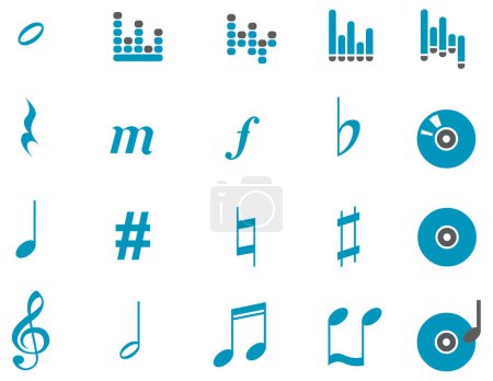 Téléchargez les illustrations : Un ensemble d'icônes musicales symboles musicaux - en licence libre de droit